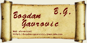 Bogdan Gavrović vizit kartica
